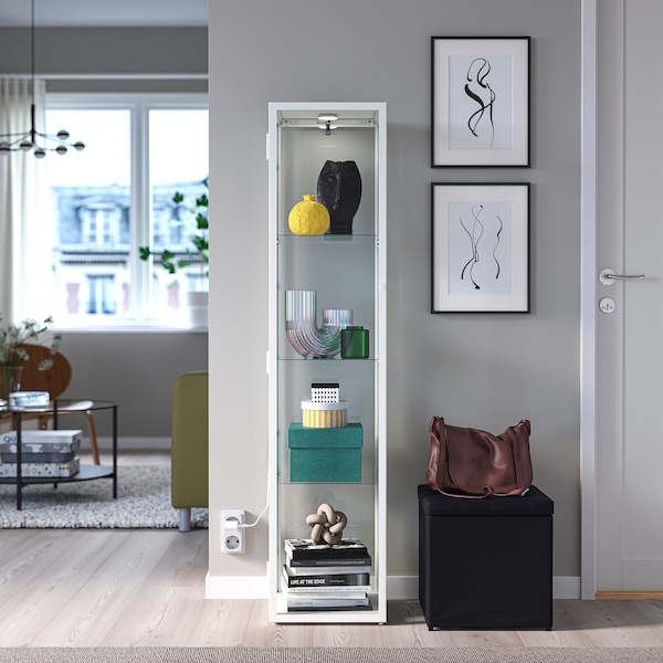 IKEA BLÅLIDEN / STRIMSÄV glass-door cabinet with lighting White, Ikea Ireland | 6289AGHDS