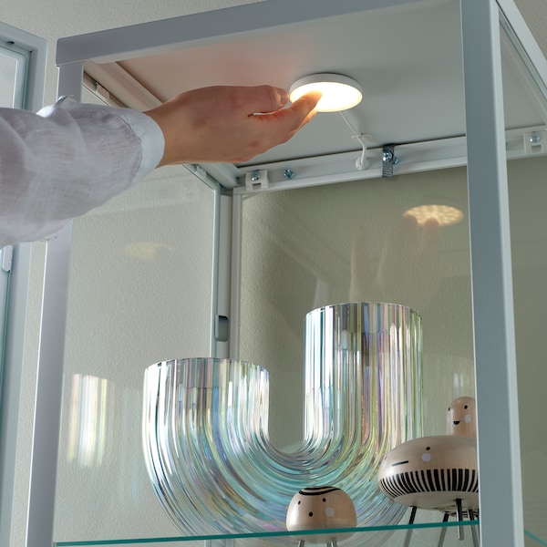 IKEA BLÅLIDEN / STRIMSÄV glass-door cabinet with lighting White, Ikea Ireland | 6289AGHDS