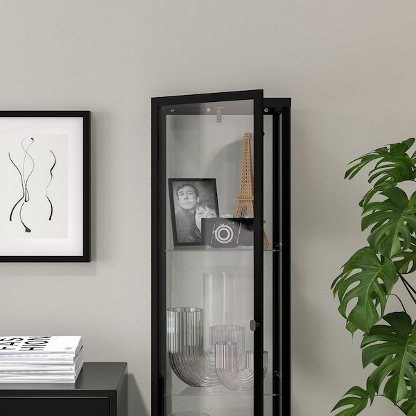 IKEA BLÅLIDEN glass-door cabinet, 13 3/4x12 5/8x59 1/2 in Black, Ikea Ireland | 7605ELYTZ
