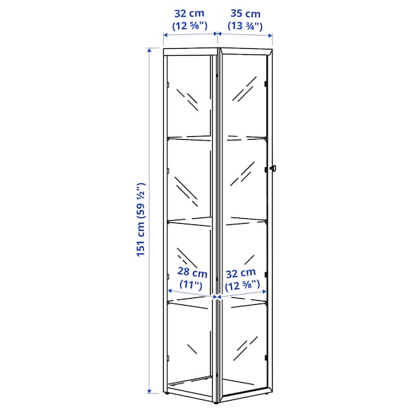 IKEA BLÅLIDEN glass-door cabinet, 13 3/4x12 5/8x59 1/2 in White, Ikea Ireland | 0247BLIGX