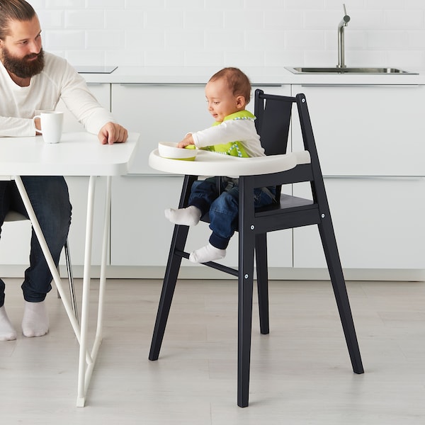 IKEA BLÅMES high chair with tray, black, Ikea Ireland | 5823NJROH