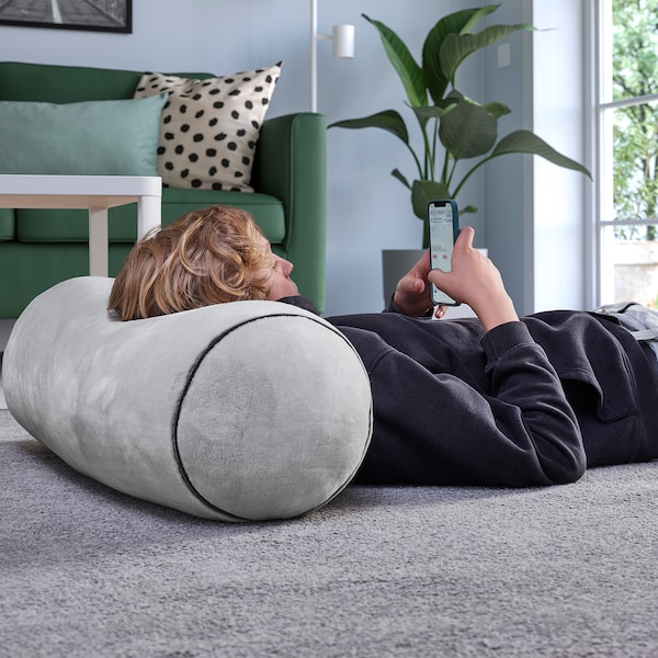 IKEA BLÅSKATA cushion, cylinder shaped/light gray, 31 in, Ikea Ireland | 6758QLBFH