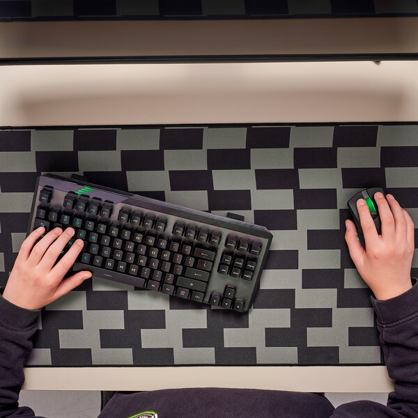 IKEA BLÅSKATA gaming mouse pad, black/gray patterned, 15 3/4x31 1/2 in, Ikea Ireland | 3954JQCIZ