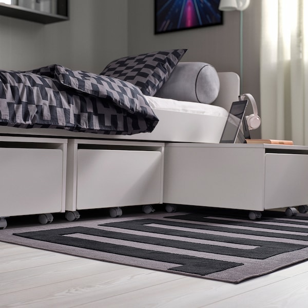 IKEA BLÅSKATA rug, black/gray, 41x63 in, Ikea Ireland | 3981OXYFC