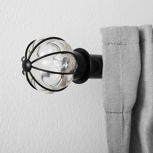 IKEA BLÅST finials, 1 pair, black, Ikea Ireland | 6315PULXS