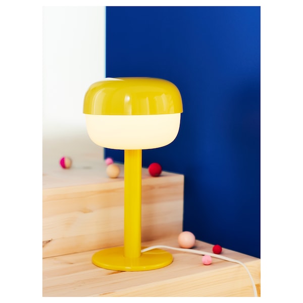 IKEA BLÅSVERK table lamp with LED bulb, 14 in Yellow, Ikea Ireland | 9514LFWSI