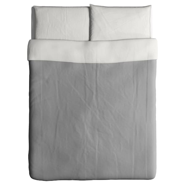 IKEA BLÅVINDA duvet cover and pillowcase(s), Full/Queen (Double/Queen) Gray, Ikea Ireland | 4102JWTDG