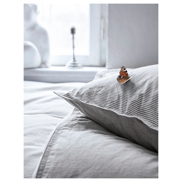 IKEA BLÅVINDA duvet cover and pillowcase(s), Full/Queen (Double/Queen) Gray, Ikea Ireland | 4102JWTDG