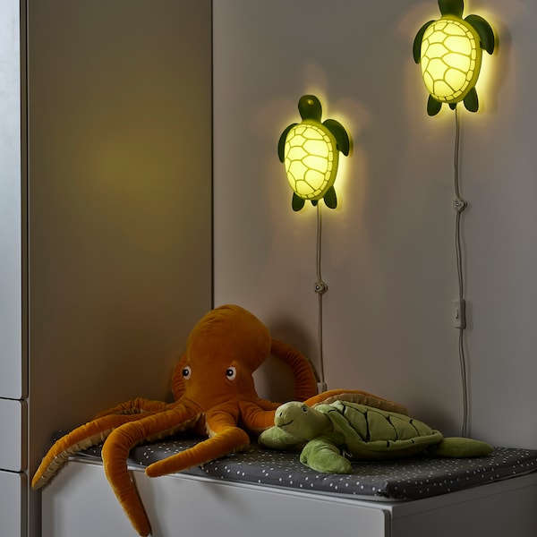 IKEA BLÅVINGAD LED wall lamp, turtle/green, Ikea Ireland | 8549UONPX