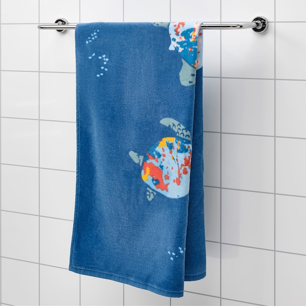 IKEA BLÅVINGAD bath towel, 28x55 in Turtle Pattern / Dark Blue, Ikea Ireland | 3471HMDQW