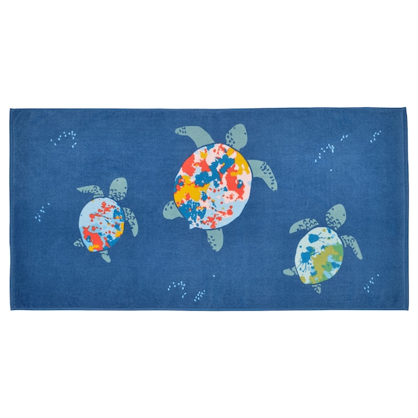 IKEA BLÅVINGAD bath towel, 28x55 in Turtle Pattern / Dark Blue, Ikea Ireland | 3471HMDQW