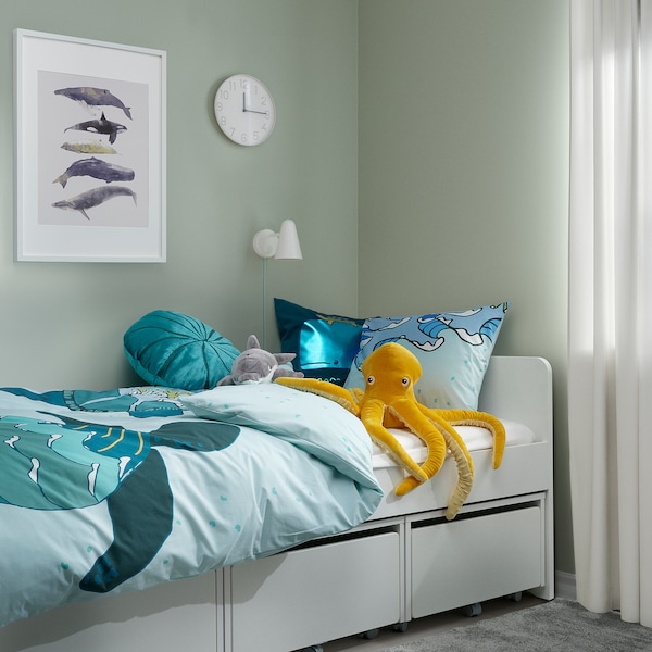 IKEA BLÅVINGAD duvet cover and pillowcase(s), Twin Turtle Pattern / Turquoise, Ikea Ireland | 3765MCKEH