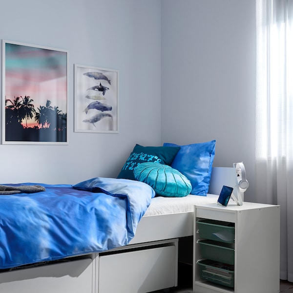 IKEA BLÅVINGAD duvet cover and pillowcase(s), Twin Ocean Pattern / Blue, Ikea Ireland | 4906ZCFMX