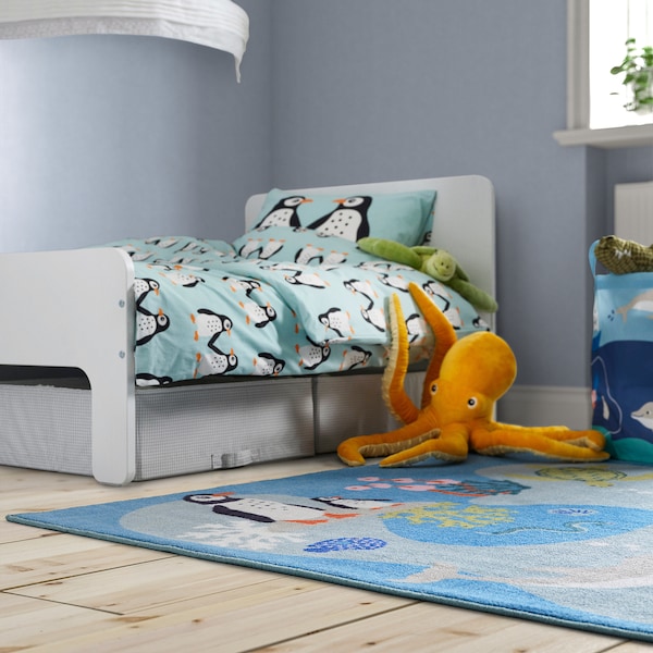 IKEA BLÅVINGAD rug, ocean animals pattern/multicolor, 4'4 inx4'4 in, Ikea Ireland | 2789JKORQ