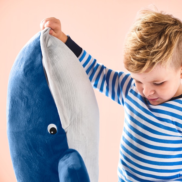IKEA BLÅVINGAD soft toy, blue whale, 39 in, Ikea Ireland | 7254SJMER