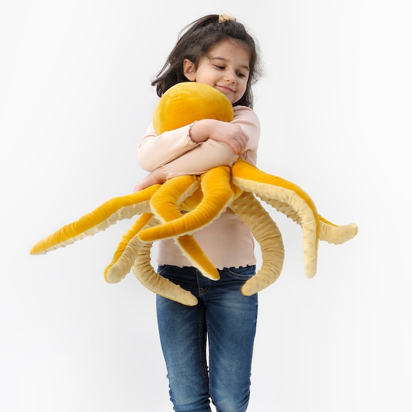 IKEA BLÅVINGAD soft toy, octopus/yellow, 20 in, Ikea Ireland | 7190CJYBG