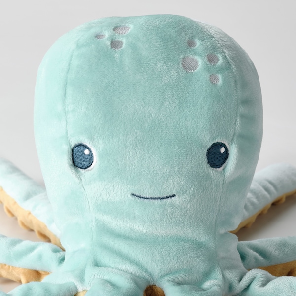 IKEA BLÅVINGAD soft toy with LED nightlight, turquoise octopus/battery operated, Ikea Ireland | 2054ONVXU