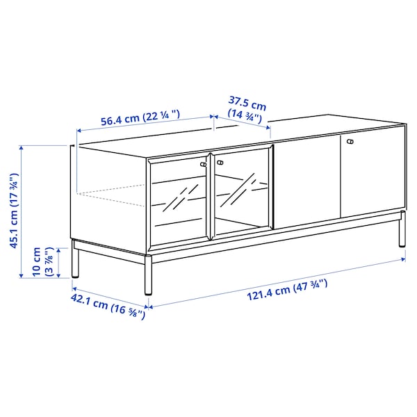 IKEA BOASTAD TV unit, black/oak veneer, 47 3/4x16 5/8x17 3/4 in, Ikea Ireland | 8542BJHNU