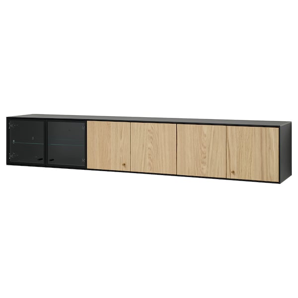 IKEA BOASTAD wall shelf, black/oak veneer, 71 3/8x12 5/8x12 1/2 in, Ikea Ireland | 2951PCTMF