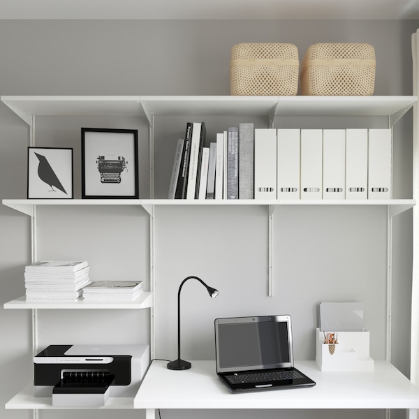 IKEA BOAXEL / LAGKAPTEN shelving unit with table top, white, 73 5/8x24 3/8x79 in, Ikea Ireland | 5471HWACK