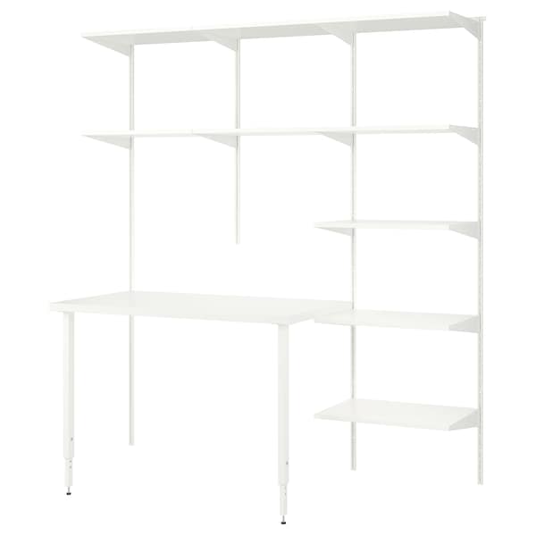 IKEA BOAXEL / LAGKAPTEN shelving unit with table top, white, 73 5/8x24 3/8x79 in, Ikea Ireland | 5471HWACK