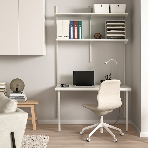 IKEA BOAXEL / LAGKAPTEN shelving unit with table top, white, 49 1/8x24 3/8x79 in, Ikea Ireland | 8674MBUSA