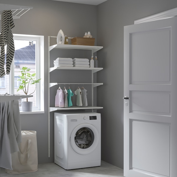 IKEA BOAXEL laundry combination, 32 1/4x15 3/4x79 in White / Metal, Ikea Ireland | 6420HBJAC