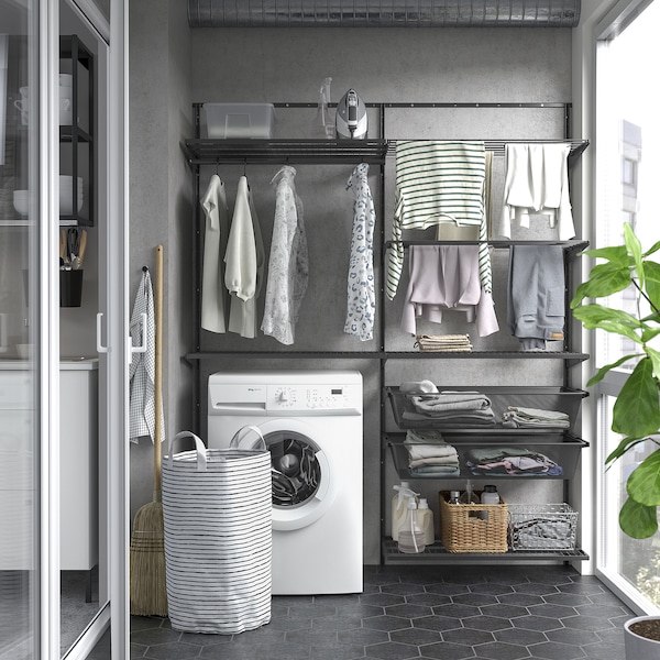 IKEA BOAXEL laundry combination, 64 7/8x15 3/4x79 in Anthracite, Ikea Ireland | 5479NCMTG