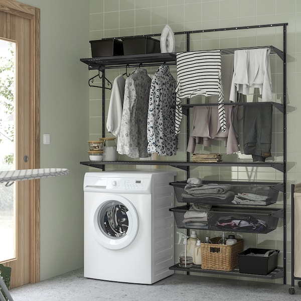 IKEA BOAXEL laundry combination, 64 7/8x15 3/4x79 in Anthracite, Ikea Ireland | 5479NCMTG