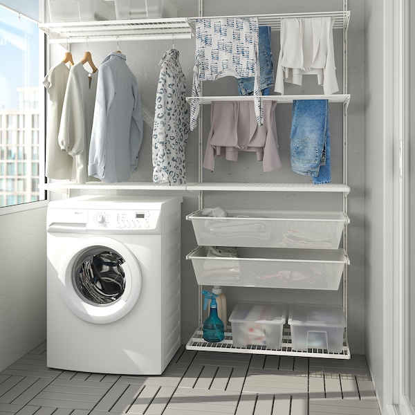 IKEA BOAXEL laundry combination, white, 64 7/8x15 3/4x79 in, Ikea Ireland | 4235ISYBA
