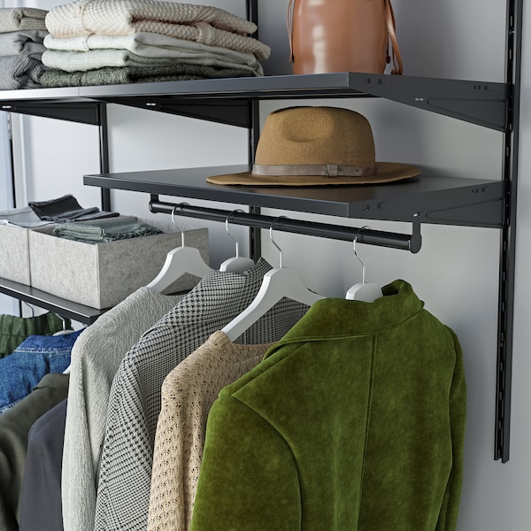 IKEA BOAXEL shelf, 23 5/8x15 3/4 in Metal Anthracite, Ikea Ireland | 7814XKFHQ