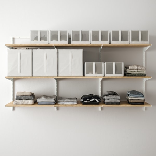 IKEA BOAXEL shelving unit, 73 3/4x15 3/4x39 5/8 in White / Oak, Ikea Ireland | 3986PYAIN