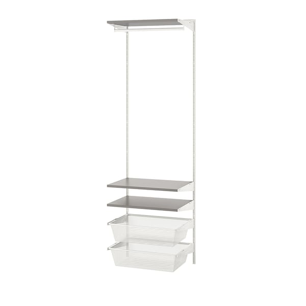 IKEA BOAXEL wardrobe combination, 24 3/8x15 3/4x79 in White / Gray, Ikea Ireland | 3145GSNVD