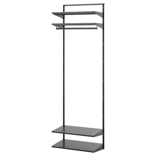 IKEA BOAXEL wardrobe combination, 24 3/8x15 3/4x79 in Anthracite, Ikea Ireland | 3561MSIUP