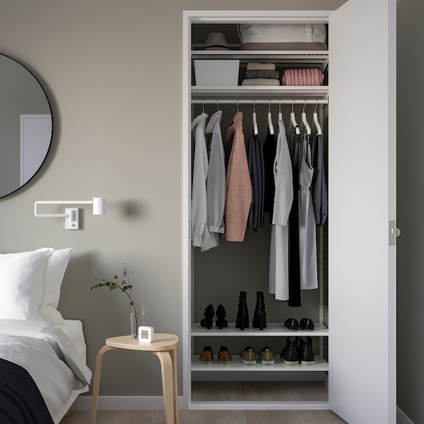 IKEA BOAXEL wardrobe combination, 32 1/4x15 3/4x79 in White, Ikea Ireland | 5647DKSZU