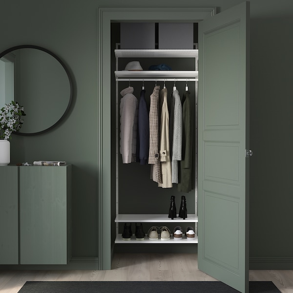IKEA BOAXEL wardrobe combination, 32 1/4x15 3/4x79 in White, Ikea Ireland | 5647DKSZU