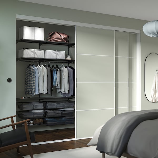 IKEA BOAXEL wardrobe combination, anthracite/metal, 57 1/8x15 3/4x79 in, Ikea Ireland | 8629IZHGF