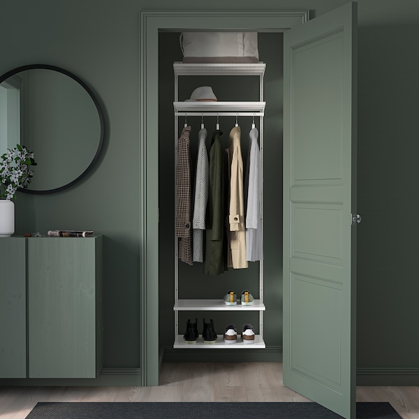 IKEA BOAXEL wardrobe combination, white, 24 3/8x15 3/4x79 in, Ikea Ireland | 2435XMCHE