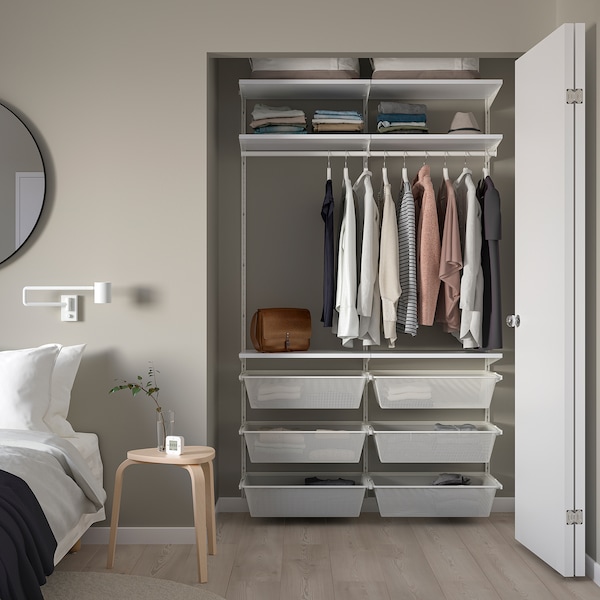 IKEA BOAXEL wardrobe combination, white, 49 1/8x15 3/4x79 in, Ikea Ireland | 9518CNSUZ
