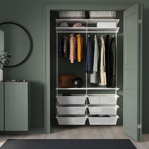 IKEA BOAXEL wardrobe combination, white, 49 1/8x15 3/4x79 in, Ikea Ireland | 9518CNSUZ