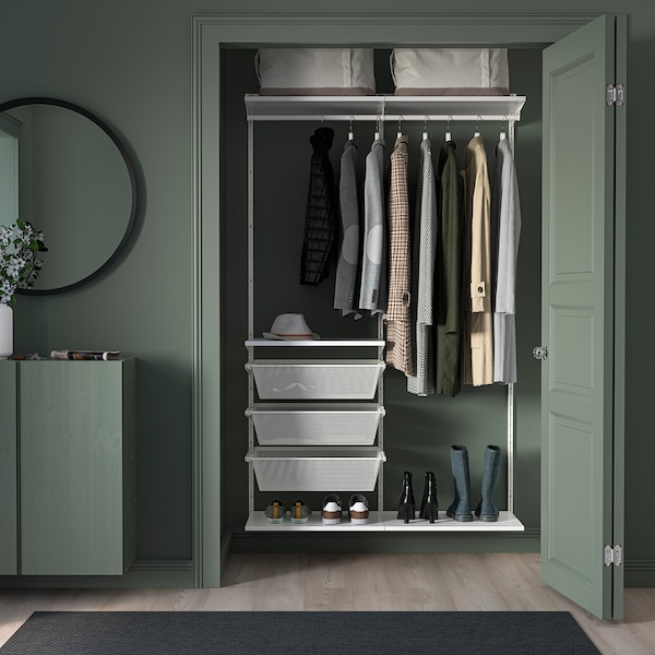 IKEA BOAXEL wardrobe combination, white, 49 1/8x15 3/4x79 in, Ikea Ireland | 7921MEJDU