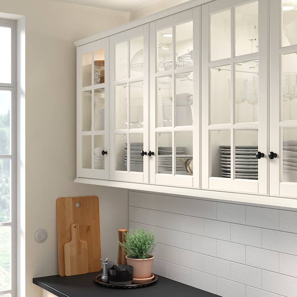 IKEA BODBYN glass door, 15x30 in Off White, Ikea Ireland | 6204GMNVH