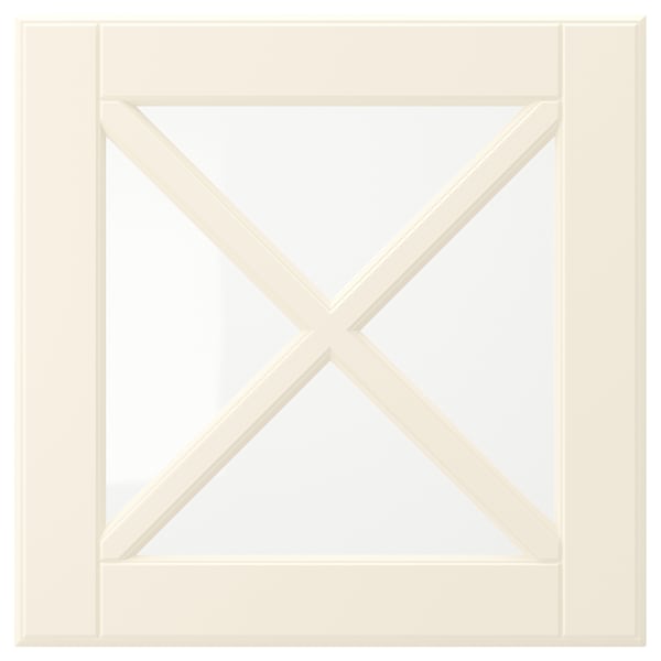 IKEA BODBYN glass door with crossbar, 15x15 in Off White, Ikea Ireland | 7250CJNXI