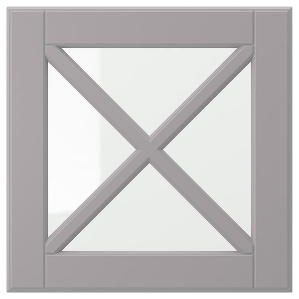 IKEA BODBYN glass door with crossbar, 15x15 in Gray, Ikea Ireland | 7528QEGDM