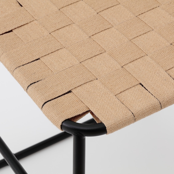IKEA BOESKIL stool, black/natural, 19x18 7/8x18 in, Ikea Ireland | 9507GMSRH