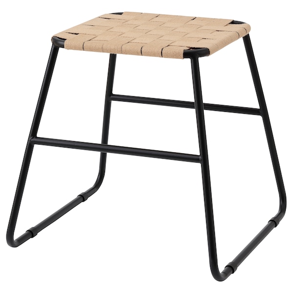 IKEA BOESKIL stool, black/natural, 19x18 7/8x18 in, Ikea Ireland | 9507GMSRH