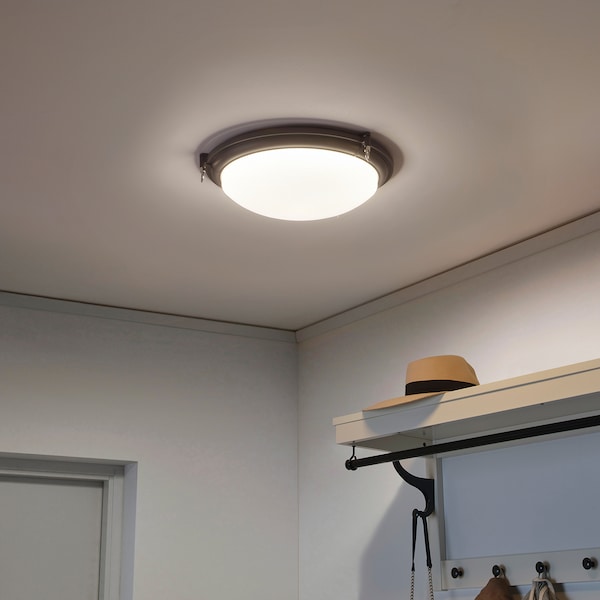 IKEA BOGSPRÖT LED ceiling lamp, anthracite, 14 in, Ikea Ireland | 0539CLSNX