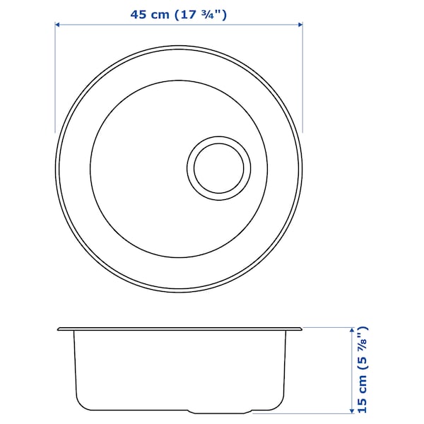 IKEA BOHOLMEN sink, stainless steel, 17 3/4 in, Ikea Ireland | 1476JTRZS
