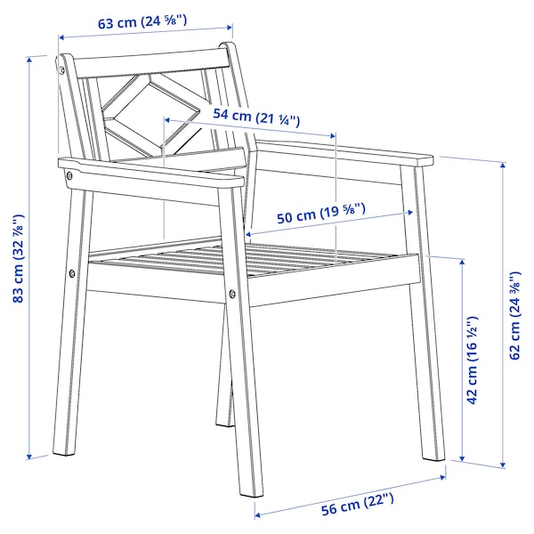 IKEA BONDHOLMEN armchair, outdoor, gray, Ikea Ireland | 3154LRVJZ