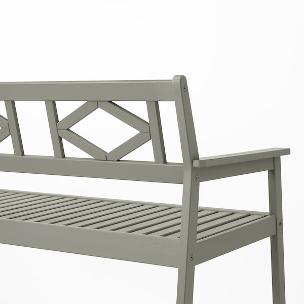 IKEA BONDHOLMEN bench with backrest, outdoor, gray, Ikea Ireland | 9351JSKZE